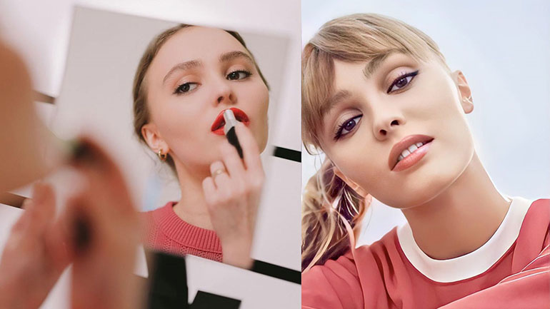 Η Lily-Rose Depp μάς δίνει μια γεύση από το νέο κραγιόν Rouge Coco Bloom της Chanel